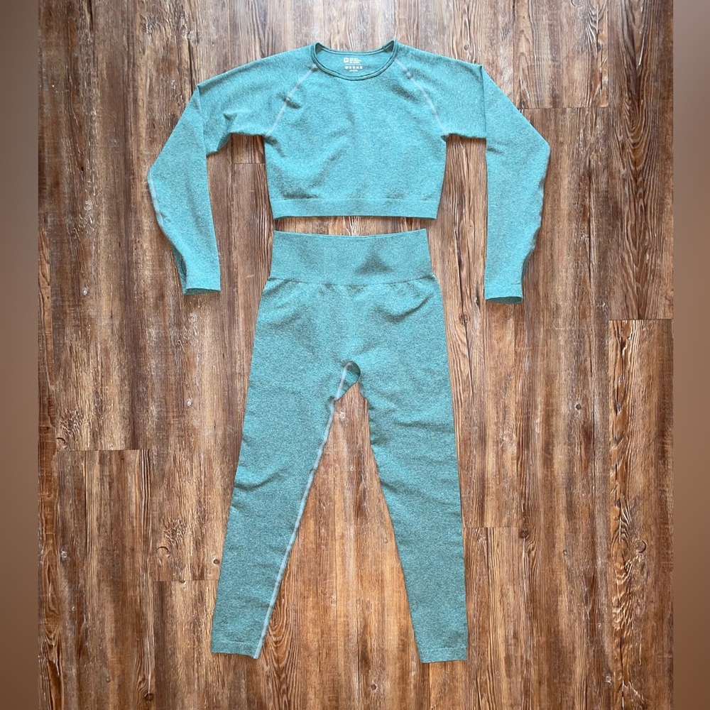 Teal Long Sleeve Seamless Legging Set